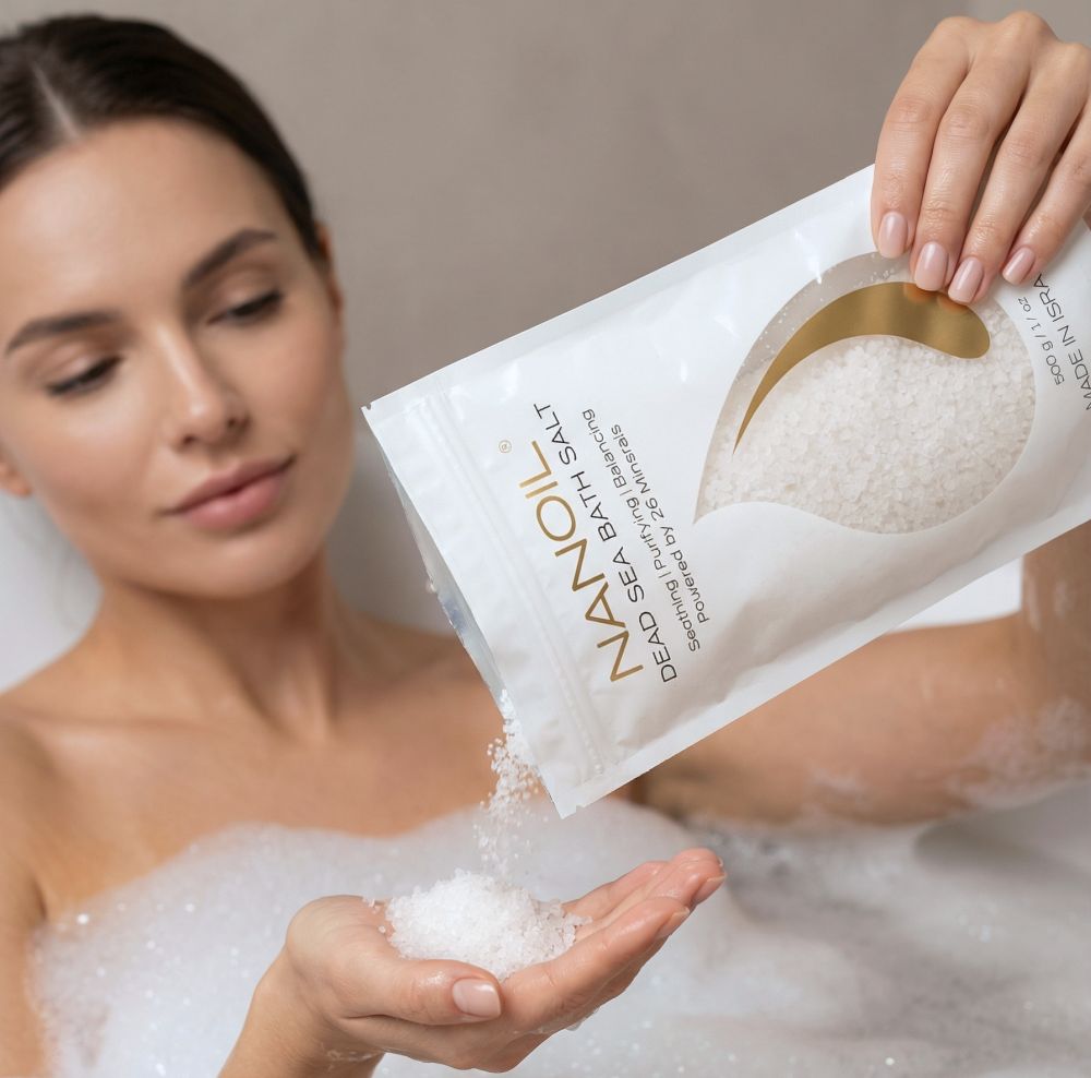 Eleve o seu ritual de cuidados de pele com o Nanoil Dead Sea Bath Salt – o sal de banho natural do Mar Morto